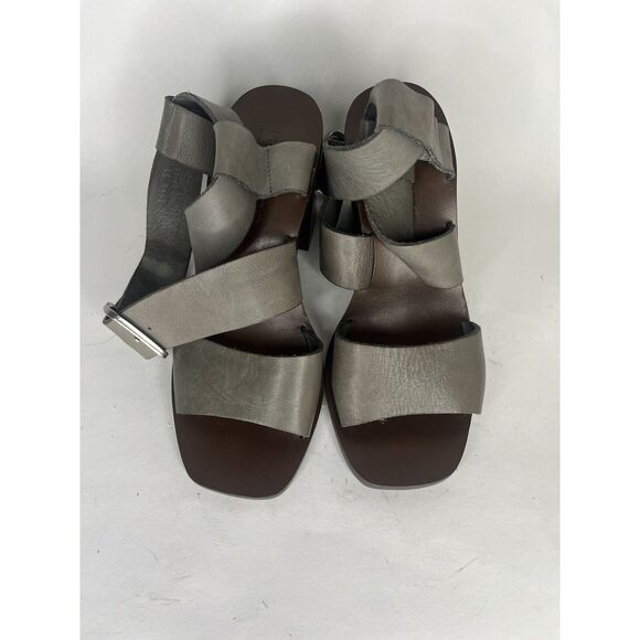 Boemos Sandals Women Size 37 US 7 Gray Leather Sling Back - Picture 10 of 13